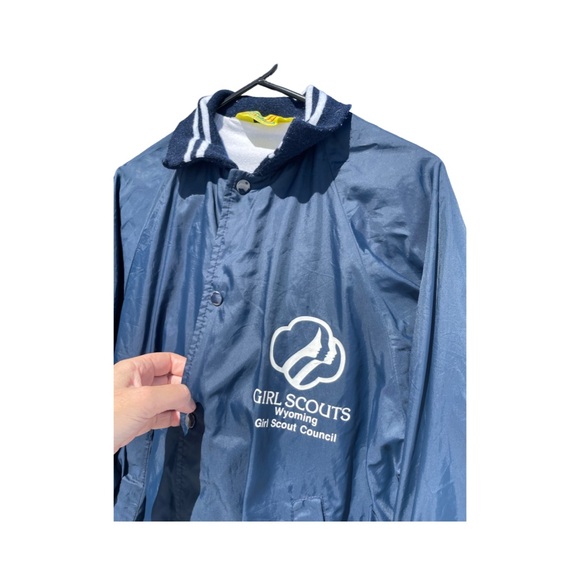 Vintage 90’s Girl Scouts of America Satin Varsity Jacket Size Large Velva Sheen - Picture 3 of 3